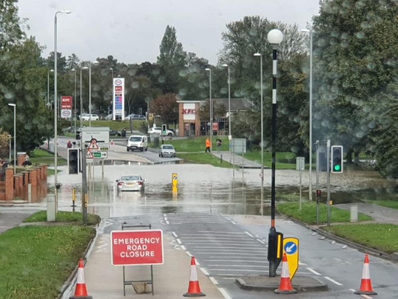 Flooding closes roads in Corby again